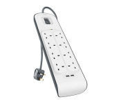 Belkin 8 Way Surge Protection Strip with 2 Meters cord length Extension Socket - White