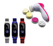 5 In 1 Beauty Care Massager JA164 - Assorted + Jongo New Trend Digital Wrist Watch JA157-5 Touch Screen With Magnetic Mesh Belt -Silver + Jongo New Trend Digital Wrist Watch JA157-6 Touch Screen With Magnetic Mesh Belt -Red + Jongo New Trend Digital Wrist Watch JA157-2 Touch Screen With Magnetic Mesh Belt -Blue