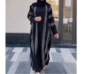0909 Kayan High Quality Arab Fashion 52 Sized Abaya for Women - Black