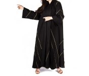 Reem R1096 Luxury Arab 54 Sized Abaya For Women - Black   - Similar Product Imag - ID 111045
