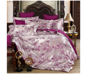 GTC 22000740 European-style Satin Jacquard 4 Piece Bedding Set - Purple  - Similar Product Imag - ID 112638