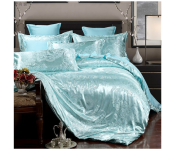 GTC 22000741 European-style Satin Jacquard 4 Piece Bedding Set - Sky Blue  - Similar Product Imag - ID 112637