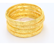 Set of 4 Pieces Small Sized Bangles for Women - Gold