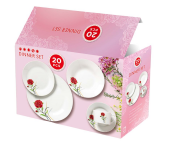 Dinex W230 20 Piece Family Dinner Set - Red and White  - Similar Product Imag - ID 112617