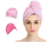 GTC 22000700 Microfiber Quick Drying Hair Towel Wrap With Button for Women - Rose  - Similar Product Imag - ID 112678