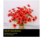 GTC 22000766 Artificial Flowers for Home Indoor Outside Garden Wedding Vase Decoration - Red  - Similar Product Imag - ID 112729