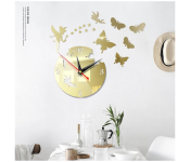 GTC 22000787 Butterfly Star 3D Acrylic Stereo Sticker Wall Clock - Light Gold  - Similar Product Imag - ID 112708