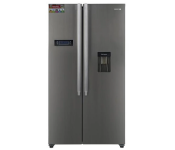 Geepas GRFS6622SWXHN 650 Litre Side By Side Refrigerator - Grey