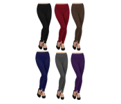 3232 Set of 2 Women High Waist Full Length Thick Warm Cotton Knitted Long Leggings 