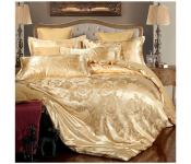 GTC 22000739 European-style Satin Jacquard 4 Piece Bedding Set - Gold  - Similar Product Imag - ID 112639