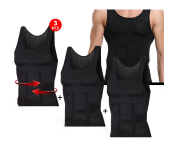 3 Pieces XL Slim N Lift Slimming Shirt For Men - Black