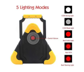 Portable Flashing Car Solar LED Light Triangle Warning Emergency Light Camping Hiking Fishing Lamp COB USB Charging Torch Light - Black and Yellow  - Similar Product Imag - ID 113123