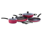9 Piece High Quality Cookware Set - Black And Red