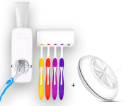 FN- 2 In 1 Ultrasonic Turbo Washing Machine Portable Washer And Rotary Mini Washing Machine - White + Jongo Toothpaste Dispenser -JA154