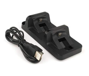 Double Handle Wireless Chargers Dual USB Charging Dock Stand For Playstation 4 PS4 - Black