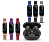 A6S TWS Bluetooth 5.0 Wireless Sports Earphone - Black + Jongo New Trend Digital Wrist Watch JA157-6 Touch Screen With Magnetic Mesh Belt -Red + Jongo New Trend Digital Wrist Watch JA157-4 Touch Screen With Magnetic Mesh Belt - Black + Jongo New Trend Digital Wrist Watch JA157-2 Touch Screen With Magnetic Mesh Belt -Blue + Jongo New Trend Digital Wrist Watch JA157-1 Touch Screen With Magnetic Mesh Belt - Gold + Jongo New Trend Digital Wrist Watch JA157-5 Touch Screen With Magnetic Mesh Belt -Silver + Jongo New Trend Digital Wrist Watch JA157-3 Touch Screen With Magnetic Mesh Belt - Purple (Bundle)