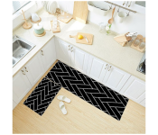 GTC 2 Piece Set Kitchen Mat Cushioned Anti-Fatigue Non Slip Mats and Rugs - Black  - Similar Product Imag - ID 114806