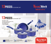 Royal Mark RMCW-8713 13 Pieces Non Stick Cookware Set - Blue