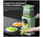 Generic High Quality Multi-function Rotary Hand-held Vegetable Cutter - Green