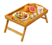 GTC Bamboo Bed Tray Table With Foldable Legs - Wood