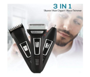 Yoko 3 in 1 Rechargeable Shaver Hair Clipper Nose Trimmer - Black and Gold