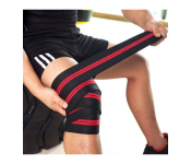 GTC 1 Pair Unisex Knee Support Strap - Black and Red