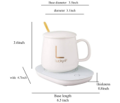 GTC Ceramic Coffee Mug Warmer with Lid and Spoon - White  - Similar Product Imag - ID 114745