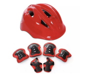 GTC Kids Protective Helmet Knee Pad Set - Red