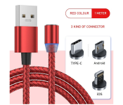 GTC Magnetic Charging Cable With LED Light - Red