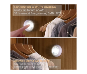 Pack of 2 LED Battery Powered Wireless Night Lamp Light Stick - White