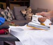 Geepas GDI23011 Heavy Weight Dry Iron with Non Stick Teflon Coating - White 