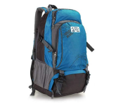 Galaxy Mountain and Letter Graphic Mesh Panel Hiking Backpack - Blue