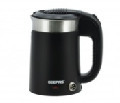 Geepas GK38055 0.5 Litre 1100 Watts 2 In 1 Double Layer Traveller's Kettle - Black and Silver