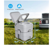 PT-01 Portable Toilet with Fresh Water Storage Tank - Grey  - Similar Product Imag - ID 117503