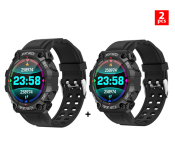Zen Combo of 2 Pieces FD68 Sports Fitness Tracker With Custom Dials Smart Watch - Black