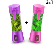 Portable Rechargeable Juice Blender 6B With USB Charger JA016 - Pink + Portable Rechargeable Juice Blender 6B With USB Charger JA016 - Purple 
