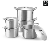 Pack of 10 Pieces Aluminium Cooking Pot Set DDSTK - JA038  - Similar Product Imag - ID 119293