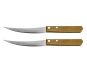 Royalford RF10771 2 Piece Fruit Knife Set with Wooden Handle - Silver and Brown
