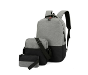 FN Set of 3 Pieces Business Laptop Backpack - Grey