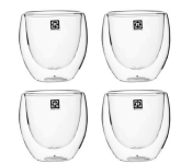 Royalford RF10568 80ml Borosilicate Glass 4 Piece Double Wall Cup Set  - Similar Product Imag - ID 119559