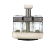 Royalford RF10520 8 Piece Spice Jar Set with Revolving Stand