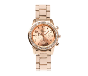 Geneva 37mm Rhinestone Analog Wrist Watch for Women - Rose Gold Front View - ID 119748