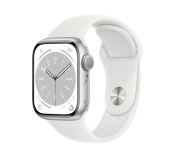 Apple Watch Series 8 GPS AND Cellular Silver Aluminum Case with Sport Band 45mm