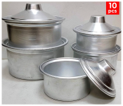 RMN 10 Pieces Genuine Quality Aluminum Cookware Set - Silver