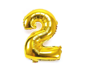 Number-2 16 Inch Number Aluminum Balloon - Golden  - Similar Product Imag - ID 122010