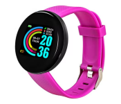 D18 Fitness Tracker Bluetooth Smart Bracelet Heart Rate Monitor with colour LCD Touch Screen for Android and iOS - Pink