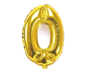 Number-0 16 Inch Number Aluminum Balloon - Golden  - Similar Product Imag - ID 122012