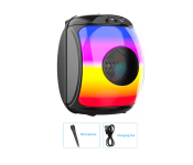 Generic ZQS1438 Wireless Bluetooth Melody LED Lantern Gift Outdoor Subwoofer Card Speaker - Black