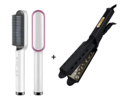 Professional Hair Straightener Tourmaline Ceramic Hair Curler Brush Image