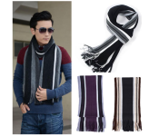 Unisex Winter Knitted Striped Scarf - Assorted Colors  - Similar Product Imag - ID 123431